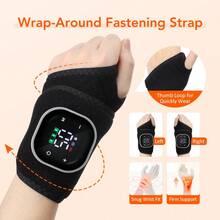 Hailicare Máy mát xa cổ tay không dây, có chức năng sưởi ấm, 3 chế độ rung 5 mức độ, chườm nóng, sạc được, cổng Type-C, hỗ trợ giảm đau viêm khớp, quà tặng ngày Valentine. - màu đen - Xem 6