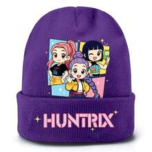 1顶K-Pop恶魔猎人女团针织帽，男女通用保暖冬帽，街头服饰