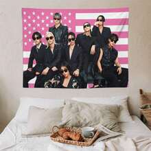 STRAY Members Magazine Pink America Flag , Skz KIDS-S Kpop Tapestry, Stray Tour 2025 Merch,Gift Ideas STAYS, Birthday Gift & Concert Merch ,Wall Hanging Aesthetic College Decor - White - View 7