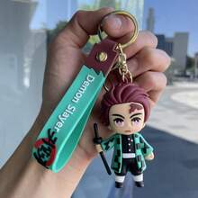 Mattel 1pc, 6 Different Demon Slayer Anime Keychain, Car Key Chain, Backpack Pendant, Plush Toy, Small Gift - Multicolor - View 16