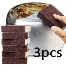 3/5/10pcs Heavy Duty Sanding Sponge Scrubber Set - Non-Electric Descaling And Derusting Detergent, Dish And Cookware Stain Remover, Kitchen Boiler Cleaning Pad, Stain Removal Pad