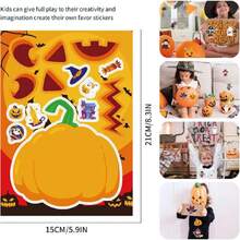 32 Pegatinas para Halloween,Calcamonias para Halloween Niños y Niñas,Pegatinas Creativas, Juguetes Interactivos Padre-hijo,Pegatinas Decorativas,La Artesanía Favorita de las Fiestas Infantiles,37499132 - Púrpura polvoriento - Ver 5