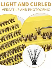 200片装 30D/40D/80D D型卷翘浓密假睫毛套装，DIY假睫毛套装，超浓密黑色假睫毛套装，日常妆容黑色假睫毛套装，D型卷翘浓密假睫毛套装，黑色单片假睫毛套装（200片），8-16mm混合单片假睫毛套装，居家DIY，Rizos D型卷翘浓密假睫毛，迷你旅行DIY睫毛套装，单片假睫毛，假睫毛 - D - 查看 4