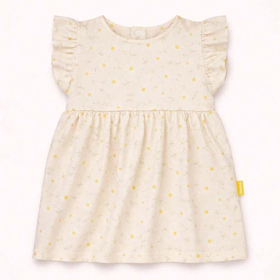 Comfortable And Lightweight Printed Summer Baby Dress - Beige - View 1