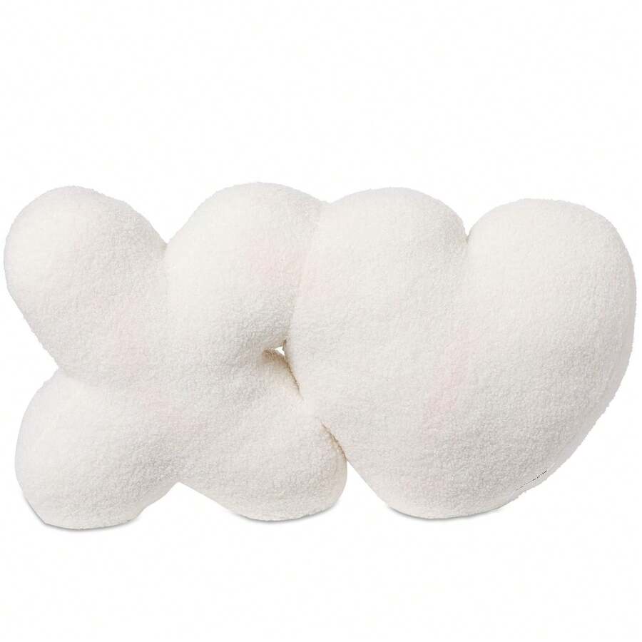 Valentine's Day XO Decorative Pillow, White Plush Accent Cushion, 20 Inch Cozy Throw Pillow For Sofa, Bed, Or Chair - mặc định - Xem 1