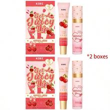 KOEC Dúo de labios con cereza jugosa: Aceite labial brillante y acondicionador para un tono de color transparente, acabado brillante, hidratante y protector con un sabor divertido - Cereza - Ver 8