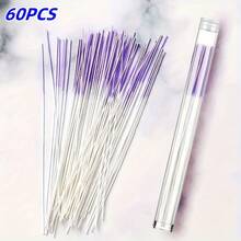 60pcs Unscented Ear Piercing Cleaning Line, Plastic Ear Care Tool, Men And Women Ear Piercing Cleaning Line, Anti-Clogging Ear Piercing Cleaning Line - Purple - View 2