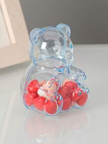 1pc Transparent Candy Boxes, Bear Shaped Detachable Containers With Lids, Suitable For Wedding, Birthday, Christmas, Halloween, Easter, Gender Reveal Party, Candy, Cake, Chocolate Display - Multicolor - View 10