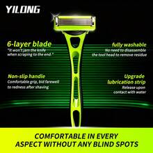 1 Handle, 12 Blades, 6-Layer Razor, Men's Shaving - Multicolor - View 3