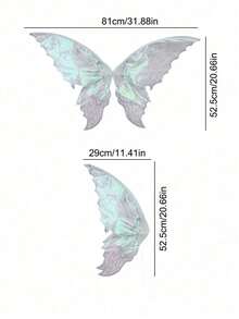 仙女服装套装，配有蝴蝶和四叶翅膀以及薄纱裙，适合公主派对角色扮演、节日服装道具、嘉年华等场合。 - 彩色 - 查看 3