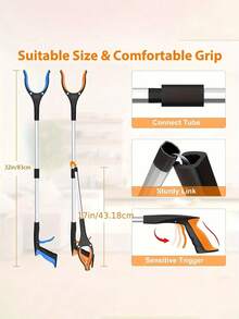 1pc 32-Inch Foldable Grabber - Practical & Lightweight Household Tool, Suitable For Elderly And Home Cleaning, Foldable & Lightweight Picker