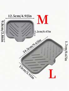 2 piezas Rejilla de secado de silicona, Alfombrilla de drenaje y Almohadilla de secado, Bandeja de drenaje de cocina, Dispensador de jabón y Soporte para esponja, Adecuado para la vida diaria de la cocina y el baño, Accesorios de cocina - Multicolor - Ver 11