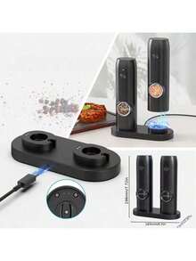 Electric Pepper Grinder, Pepper Mill, Black Pepper & Sea Salt Grinder, Salt Grinder Bottle, Home Pepper Grinder, Coarse & Fine Adjustable, Separate Salt/Pepper Containers - Modern Design, Practical & Convenient - Multicolor - View 7