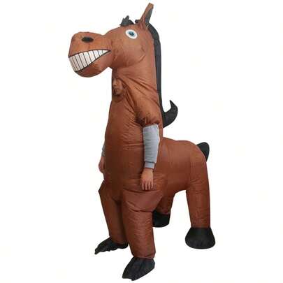 1pc Walking Horse Inflatable Costume - Unisex Full Body Heart Themed Novelty Costume, Suitable For Halloween, Carnival, Christmas And Various Events/Parties