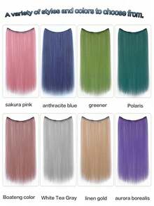 Mehrfarbige Dip-Dye Clip-In Haarverlängerungen, einteiliges gerades Dip-Dye Haarverlängerungen, Ohrclip-Stil Haarverlängerungen für Frauen - Verschiedenfarbig - Übersicht 3