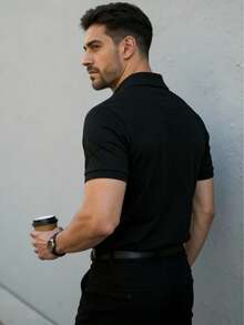 Men's Polo Shirts Are Breathable And Comfortable, Suitable For Business Occasions, Sports, Parties, And As Gifts. - Black - View 2