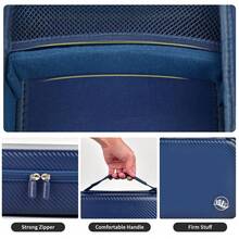 Barber Accessories Bag For Clippers And Supplies, Men Hair Trimmers Box, Portable Clipper Storage Holder Organizer For Hair Cutting, Guard Grooming Kit And Barbers Supplies (Bag Only) - 藍色 - 查看 3