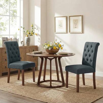 Dining Room Chair Set Of 2, Kitchen Chair, Living Room Chair, Upholstered Chairs With Solid Wood Legs