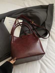 Womens Retro Classic PU Leather Shoulder Crossbody Bag For Women Flap Saddle Messenger Bag Chic Casual Purse For School ,For Shipping - Đỏ - Xem 8