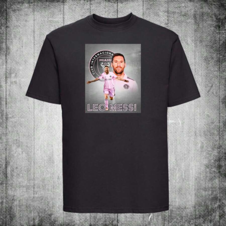 Inter Miamis Leo For Lionel Messis Fans 2023 Argentina Tshirt - màu đen - Xem 1