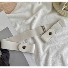 Invisible Belt, Lazy Elastic Belt, Women's Adjustment Buckle, Men's Elastic Jeans, Belt Waist Tightening, Waist Seamless - 黑色-1條(袋裝) - 查看 8