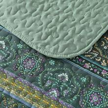 WONGS BEDDING Boho Quilt Twin Full Queen King Size, 3 Pieces Purple Blue Bohemian Light Weight Microfiber Bed Decor Bedspread for All Season - Verde - Ver 6