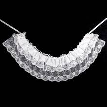 1pc Women's Sweet Lace Tie Waist A-Line Skirt, Spring/Summer - White - View 4