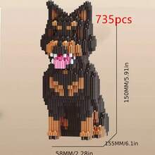 Pet Dog Theme Building Blocks Model - Alaskan, Teddy, Dalmatian, Detailed Dog Figurine, Precise Bricks, Desktop Decor Gift For Dog Lovers, Building Blocks Enthusiasts - Multicolor - View 7
