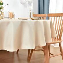 [Free Shipping]Oval Tablecloth 52x70 Inch Polyester Fabric Table Cloth Solid Beige Heavy Duty Table Cover Washable For Dinning Home Party - Beige70inchx52inchOval - View 8
