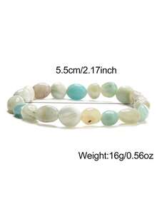 Asymmetrical Shaped Amethyst, Jade, Agate Beaded Bracelet - Bracelet - View 2