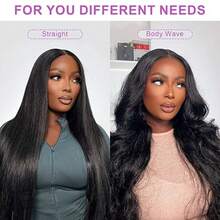 Human Hair Wig 4x4 HD Lace Front Wig Human Hair Pre Plucked Straight Wear And Go Glueless Wigs Human Hair Wigs For Women Natural Black Color Wigs Human Hair No Glue - Natural Black - View 6