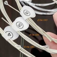 1 Set/6pcs Silver Nylon 6-String Guitar Strings Set, Suitable For 6-String Guitar, Guitar Strings, Folk Guitar Strings, Replacement For Folk Guitar Steel Strings - Multicolor - View 3