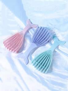 1pc Volumizing Hollow Hair Comb, Women Long Hair Scalp Massage Comb, Conch Massage Styling Hair Brush - Multicolor - View 9