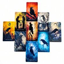 Dark Theme Tarot Card Set, Raven Theme Divination Card Deck, Gothic Mysticism Collectibles, Easy To Interpret Wisdom Divination Theme - Multicolor - View 4