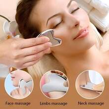 Stainless Steel Heart-Shaped Gua Sha Board, Suitable For Facial Massage, Portable Muscle Relaxation Massage Board, Stainless Steel Facial Gua Sha Board, Facial Massage Tool, Smooth Metal Gua Sha Board, Suitable For Face And Body, Reduce Swelling, Gua Sha Massage Tool, Heart-Shaped Design, Stainless Steel Facial Gua Sha Board, For Facial Metal Gua Sha, Tightening Skin, Full Body, Eye And Neck Massager - Multicolor - View 3