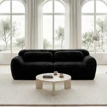 Sofas & Couches - Black + Plush + 2 Seat - View 2