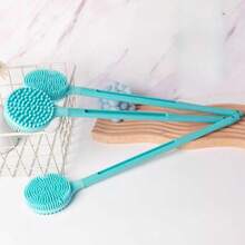 1个双面硅胶长柄沐浴刷淋浴去角质刷身体磨砂背部按摩刷浴室配件 - 中國大陸 - 查看 1