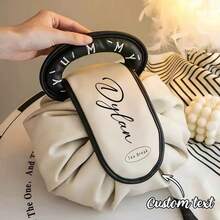 Customized Makeup Bag, Customized Text, Large Capacity, Portable, Travel Organizer Bag, Drawstring Toiletry Handbag, Toiletry Organizer, Travel Bag, Customized Makeup Bag - Multicolor - View 6