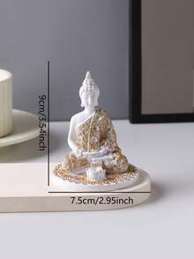 1pc Resin Creative Buddha Statue, Meditation Decor, Zen Home Decor, Holiday Decoration, Best Holiday Gift - Multicolor - View 6