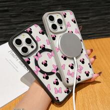 Disney Patterned Phone Case. Mickey Mouse, Stitch, Donald Duck, Minnie Mouse, Goofy, Pluto, And Daisy Duck Pattern. Magnetic Phone Case.  Compatible With IPhone 17, 16, 15, 14, 13, 12 Pro Models And Galaxy, Offering Shockproof Protection. A Special Gift For Family, Friends, Birthdays, Holidays, And Special Occasions. A Stylish And Fun Accessory To Brighten Up Your Device With What And What Flair. - màu đen - Xem 5