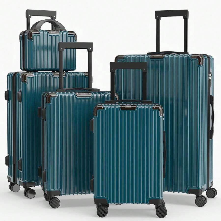 YSTYLE Suitcase Available In Various Colors Made Of PVC Material With Combination Lock And Silent Universal Wheels, Suitable For Storing Clothes For Business Trips, Boarding And Student Boarding. - Teal Blue - View 1