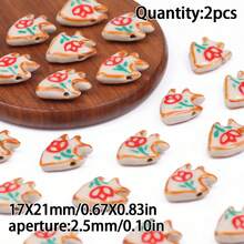 1/2/3/5pcs Ceramic Printed Beads With Center Hole, Multiple Designs Available, DIY Jewelry Making Beads For Necklace, Bracelet, Earrings, Printed Ceramic Round Flower Beads Craft Spacer Beads