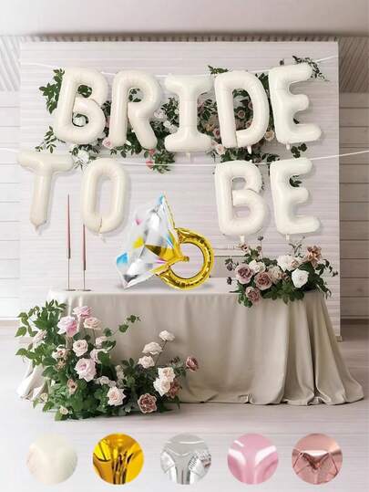 1set 16inch Beige "BRIDE TO BE" Letter Foil Balloons, Gaint Cream Bride Balloon Bachelorette Party Decorations For Engagement Bridal Shower Sign Hen Party Decor