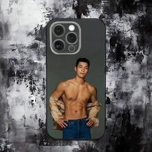 Funda de Teléfono W-Wi H-Ha J-Joon para iPhone 17 16 15 14 13 12 11 Ais/Pro/Max/Plus, Funda Negra de Silicona Suave - z8 - Ver 2