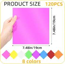 120Pcs Colored Cellophane Sheets,Transparent Plastic Sheets,Cellophane Wrap,748x748 Inches - For DIY Crafts,Gel Light Filters,Art Projects,Light Decorations,Candy Packaging,Window Decorations - trắng - Xem 3