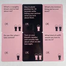 最新推出的50张情侣游戏卡牌，互动桌面游戏卡牌，娱乐卡牌，是约会、晚餐、周末、派对和特殊场合的完美之选，也可作为圣诞节、情人节或生日礼物赠送。开启完美沟通时刻，加深彼此感情。 - 彩色 - 查看 3