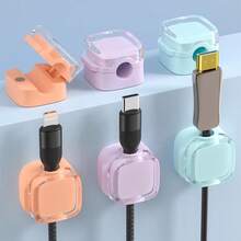 Magnetic Desktop Cable Organizer, Data Cable Holder, Bedside Charging Cable Clip, Wall-Mounted Cable Clips - Multicolor - View 23