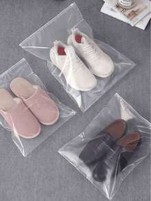 10pcs Portable Travel Shoe Bags, Space-Saving Dust-Proof Storage Bags, Moisture-Proof Zipper Shoe Bags, Waterproof Drawstring Pockets, Wardrobe Dust-Proof Organizer Bags, Unisex Travel Shoe Bags, Ideal For Travel, Cruise, Vacation Shoe Storage And Protection. Travel Organizer Drawstring Shoes Pouch Shoes Cover For Men For Women Packing Cubes Travel Essential Cruise Essentials Holiday Essential - Clear - View 2