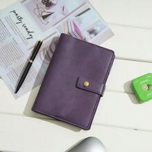 Cuaderno de piel con papel punteado recargable - Diario espiral de piel con bolsillos organizadores internos para hombres y mujeres (Morado, A6) - Morado - Ver 3