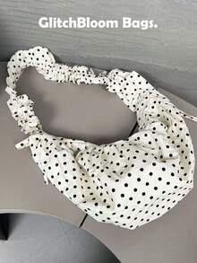 波点ins风大容量可爱褶皱饺子包，多功能通勤腋下斜挎包，2025新款 - 彩色 - 查看 5